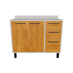 Stylish Wooden Cabinet Model 3D - Furniture 3D Model