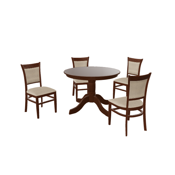 Stylish Wooden Dining Set 3D - 3D Model