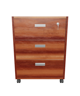 Stylish Wooden Filing Cabinet 3D - 3D Model