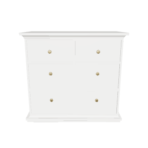 Elegant White Chest of Drawers - Furniture 3D Model