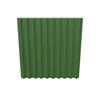 Stylized Green Corrugated Panel - Exterior 3D Model