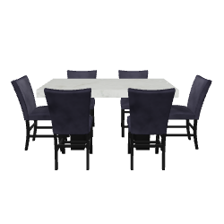 Elegant Rectangular Dining Table Set - 3D Model