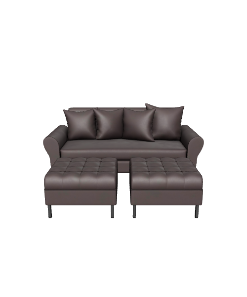 Modern Leather Sofa Set 3D - 3D Model