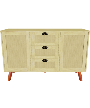 Vintage Wooden Sideboard 3D Model - 3D Model