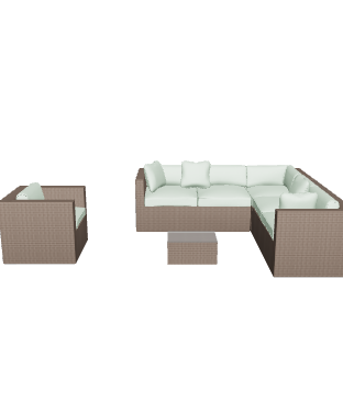 Saigon Terrace Sectional Sofa Set 3D - Furniture 3D Model