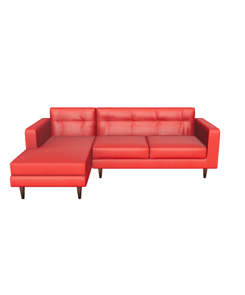 Stylish Red Sofa 3D Model - 3D Model
