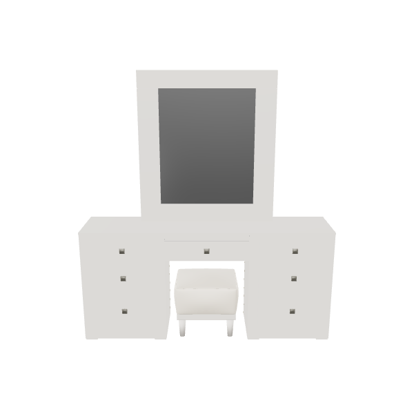 Elegant White Vanity Set 3D - 3D Model