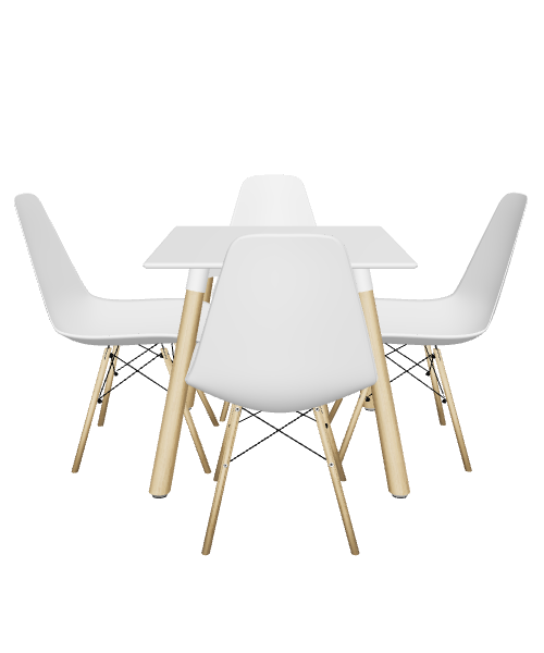 Stylish Minimalist Dining Set 3D - 3D Model