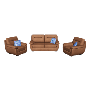 Stylish Leather Sofa Set 3D - 3D Model