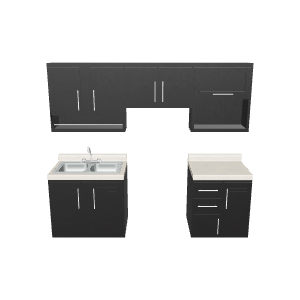 Sleek Modern Kitchen Cabinet Set - 3D Model