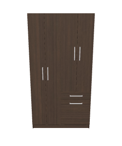 Stylish Wooden Wardrobe 3D Model - 3D Model