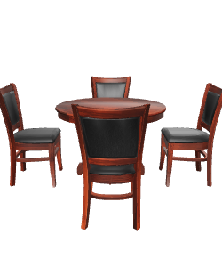 Stylish Round Wooden Dining Set - 3D Model