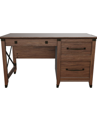 Elegant Wooden Office Desk 3D - 3D Model