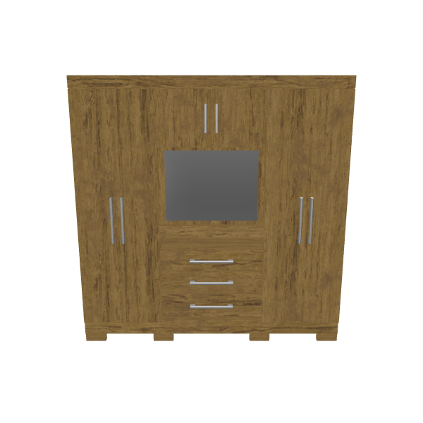 Stylish Wooden Cabinet 3D Model - 3D Model