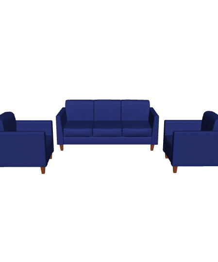 Stylish Blue Sofa Set 3D - 3D Model