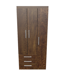 Stylish Wooden Wardrobe 3D Model - 3D Model