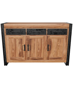 Stylish Wooden Sideboard Model - 3D Model