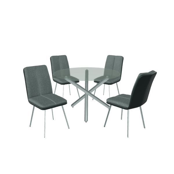 Elegant Glass Dining Set 3D - 3D Model