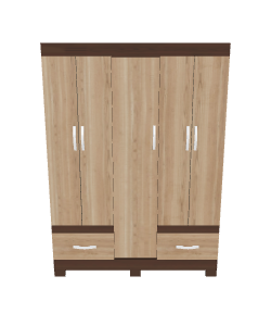Stylish Wooden Wardrobe 3D - 3D Model
