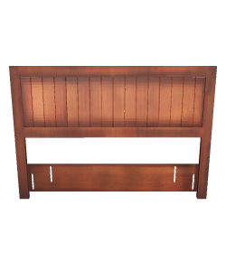 Stylized Wooden Bed Headboard Model - Furniture 3D Model