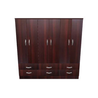 Stylish Wooden Wardrobe 3D Model - 3D Model
