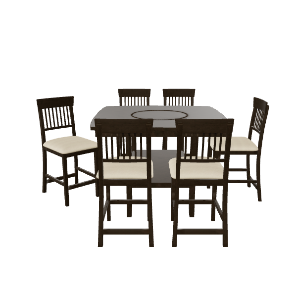 Elegant Wooden Dining Set 3D - 3D Model