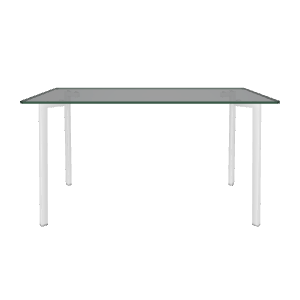 Minimalist Glass Dining Table 3D - 3D Model