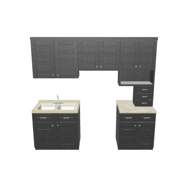 Stylish Kitchen Cabinet Set 3D - 3D Model