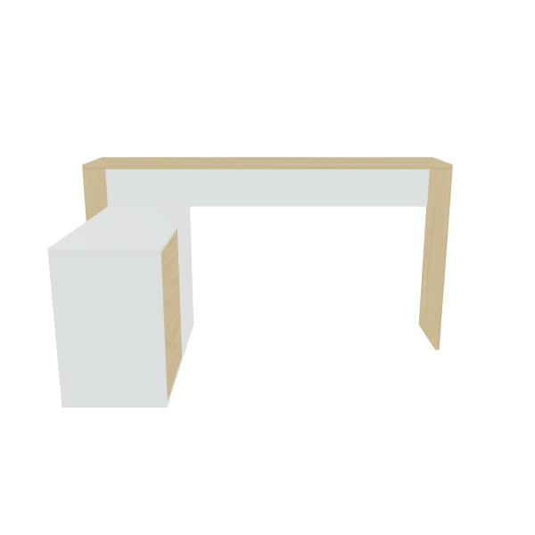 Minimalist Desk with Storage Unit - Furniture 3D Model