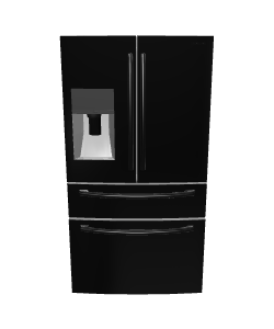 Stylish Black Refrigerator 3D Model - Household 3D Model