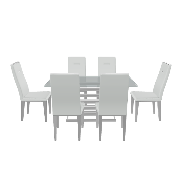 Contemporary Glass Dining Set - 3D Model