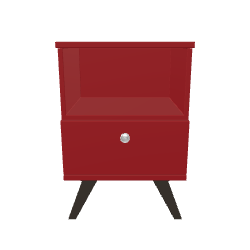 Stylish Red Nightstand 3D Model - 3D Model