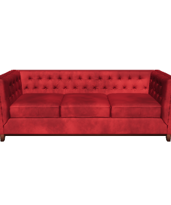 Elegant Velvet Sofa 3D Model - 3D Model