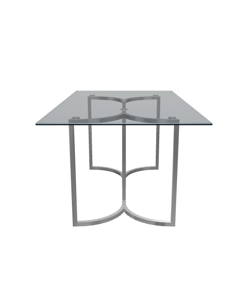 Stylish Glass Top Dining Table - Furniture 3D Model