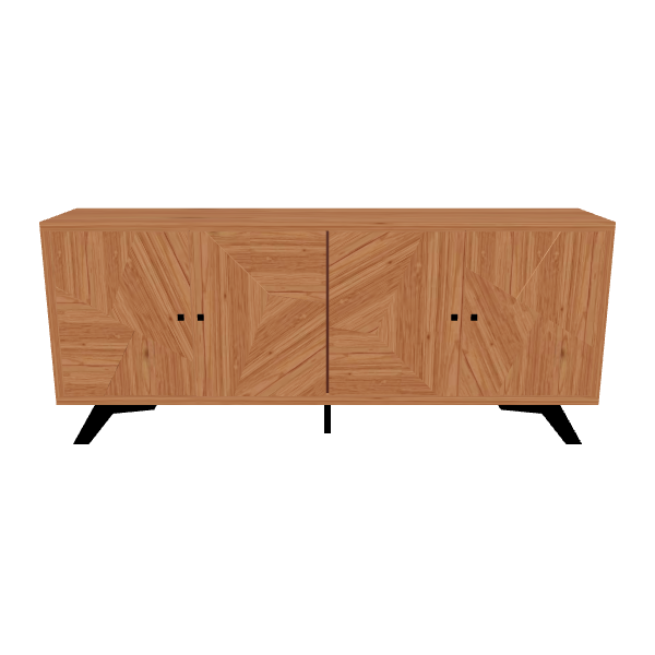 Stylish Wooden Storage Cabinet 3D - 3D Model