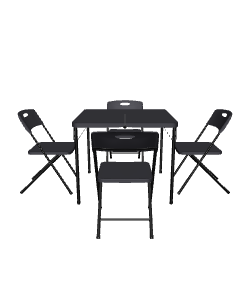 Minimalist Folding Table Set 3D - 3D Model