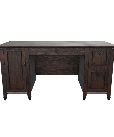 Elegant Wooden Office Desk Model - 3D Model