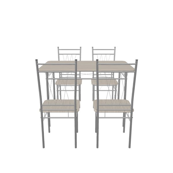 Stylish Modern Dining Table Set 3D Model - 3D Model