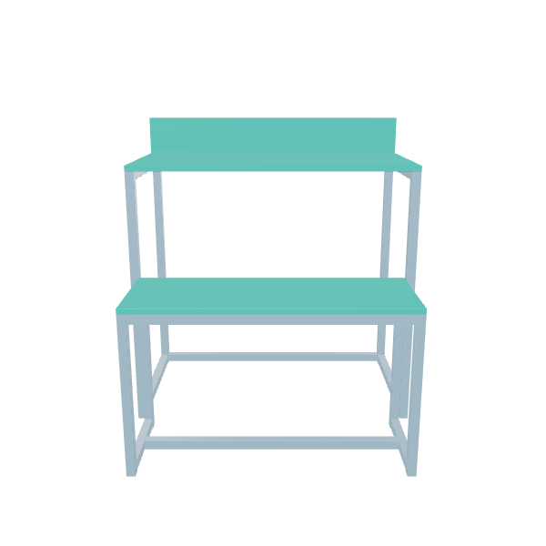 Minimalist Two-Tier Work Table - 3D Model