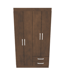 Stylish Wooden Wardrobe Model - 3D Model