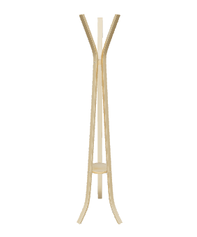 Minimalist Wooden Coat Rack 3D Model - 3D Model