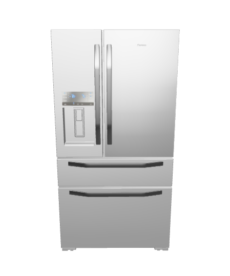 Sleek Stainless Steel Refrigerator 3D Model - 3D Model