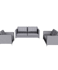 Stylish Grey Sofa Set 3D Model - Furniture 3D Model