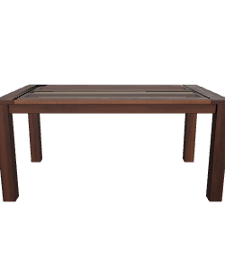 Elegant Glass-Top Wooden Table 3D Model