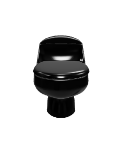 Modern Black One-Piece Toilet 3D - Household 3D Model