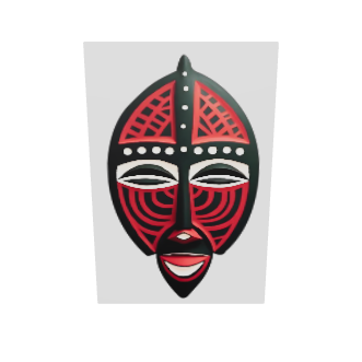 Vibrant African Decorative Mask 3D Model - 3D Model