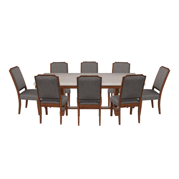 Stylish Wooden Dining Table Set - Furniture 3D Model