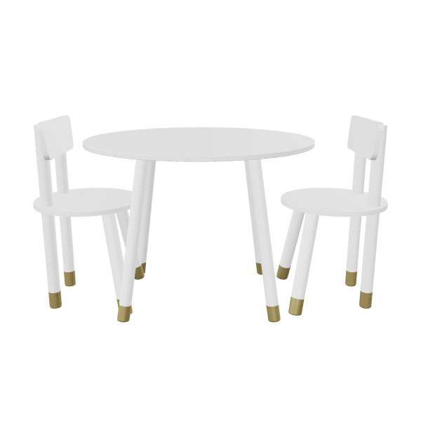 White Round Kids Table 3D - 3D Model