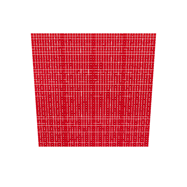 Stylized Red Grid Wall Panel - Interior 3D Model