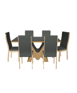Elegant Dining Table Set 3D - 3D Model